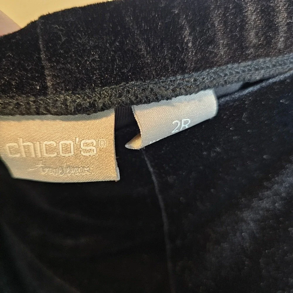 Chico's Velvet Black Sequins Party Top Bundle Pants Skirt Outfit Size 2 Large‎ - Picture 11 of 13